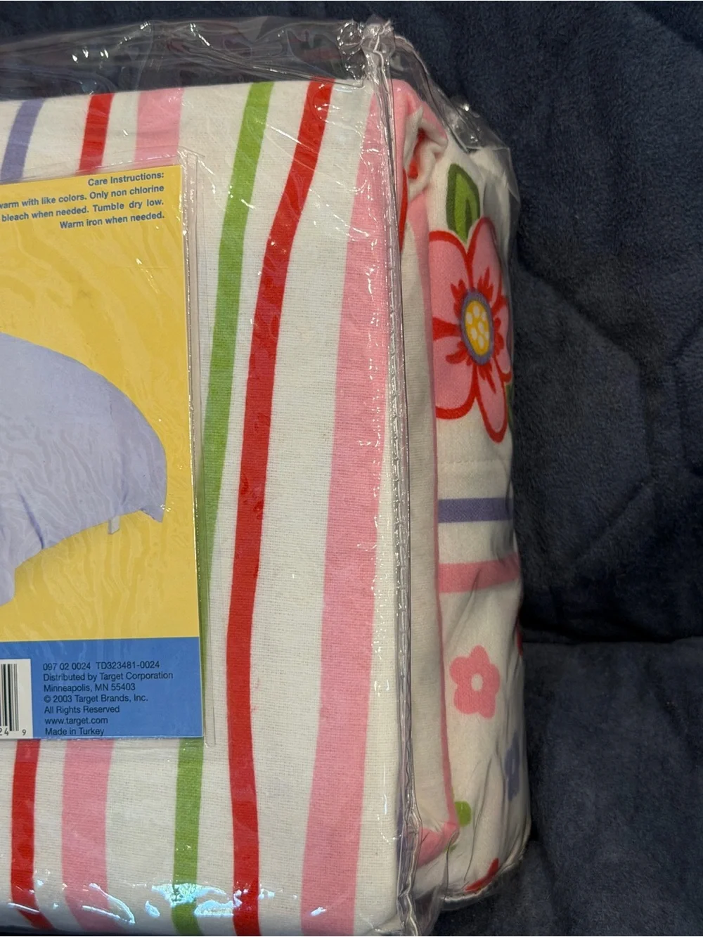 NEW Kids Floral Twin Sheet Set - White with Purple & Pink Flowers